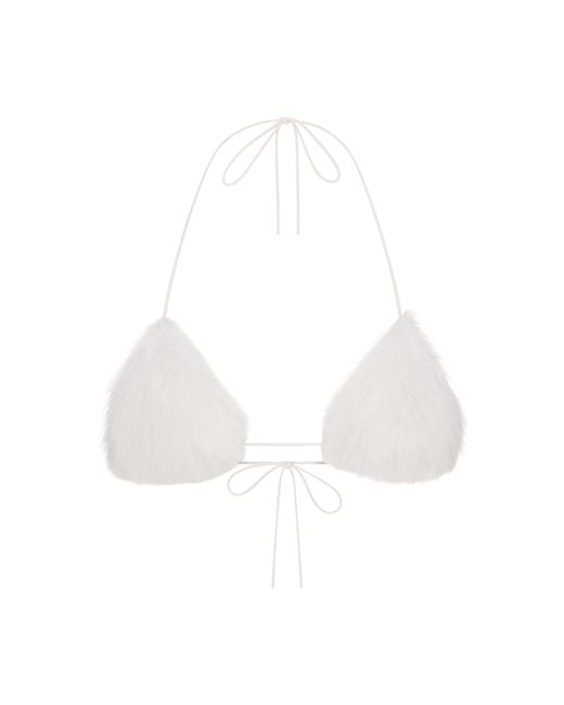 Skims White Triangle Bralette And Thong Set