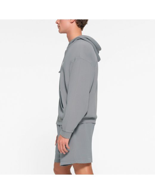 Skims Gray Relaxed Zip Up Hoodie for men
