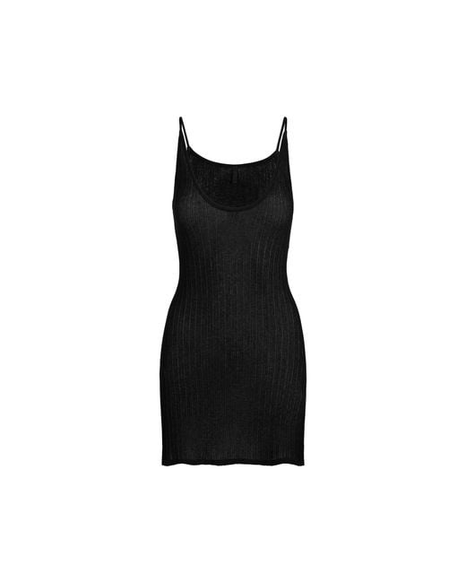 Skims Plunge Mini Dress in Black | Lyst Skims Plunge Mini Dress in Black | Lyst