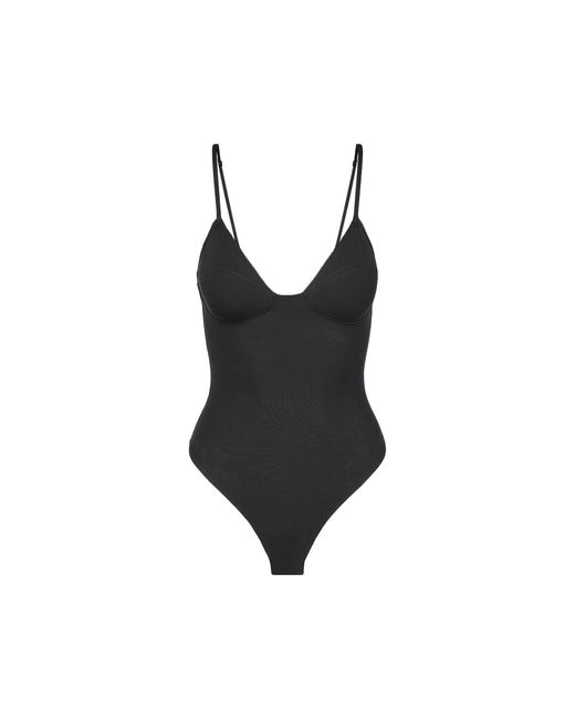 Skims Black Thong Bodysuit