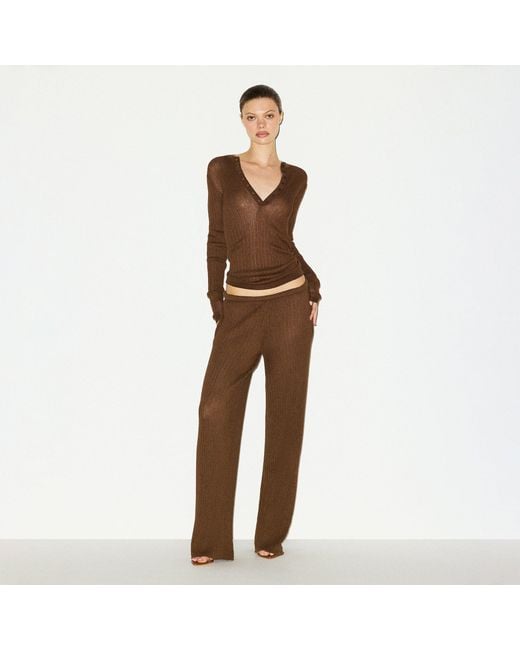 Skims Brown Long Sleeve Henley
