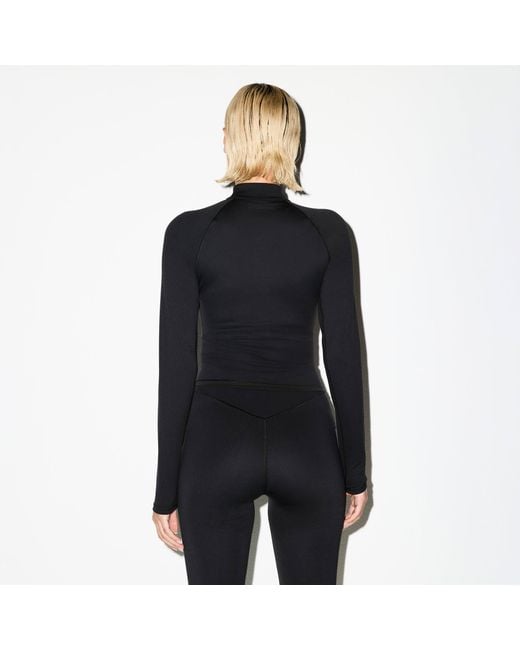 Skims Blue Mock Neck Full Zip Jacket