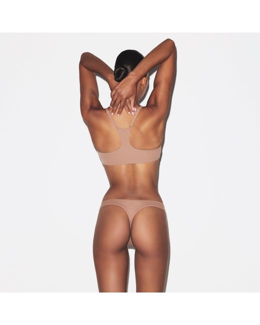 Skims White Racerback Demi Bra