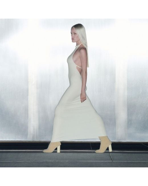 Skims White Halter Long Dress