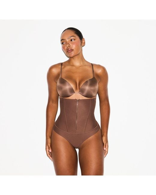 Skims Brown Core Sculpt Waist Cincher Thong