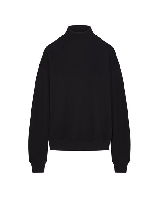 Skims Black Oversized Mock Neck Pullover