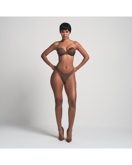 Skims Brown Strapless Push-Up Bra