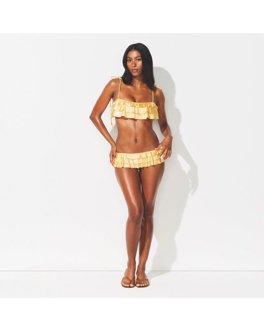 Skims Orange Ruffle Bikini Top