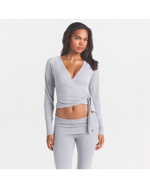 Skims White Wrap Sweater