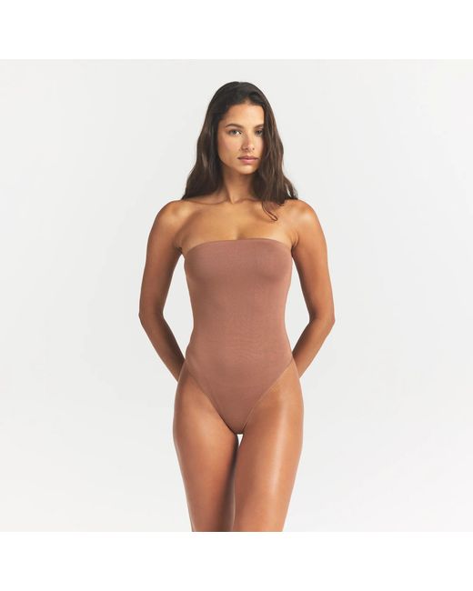 Skims White Strapless Bodysuit