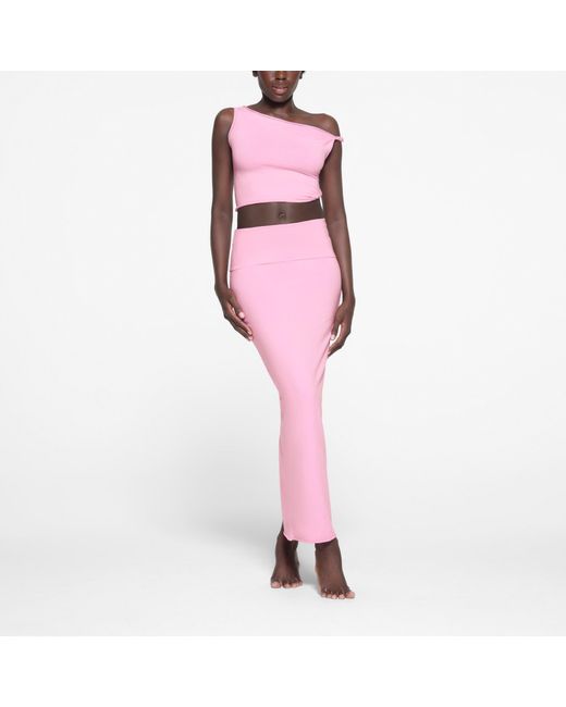 Skims Pink Foldover Skirt