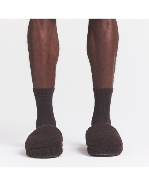 Skims Brown Sherpa Slipper for men