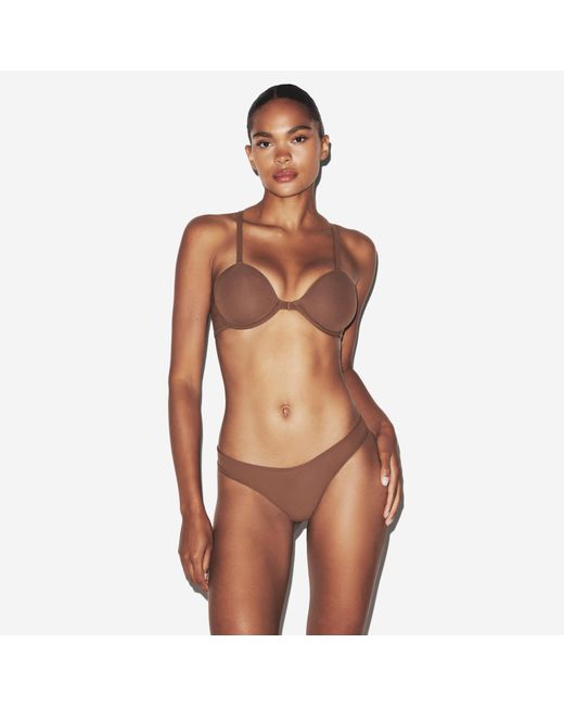 Skims White Racerback Demi Bra