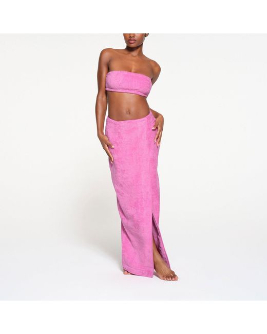 Skims Pink Long Wrap Skirt