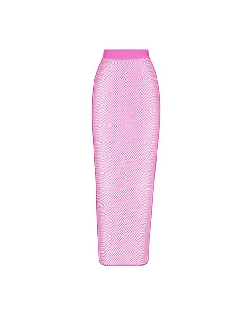 Skims Pink Warp Knit Cover Up Long Tube Skirt