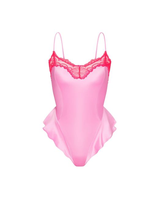 Skims Pink Lace Teddy (bodysuit)
