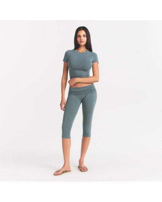 Skims Blue Foldover Capri