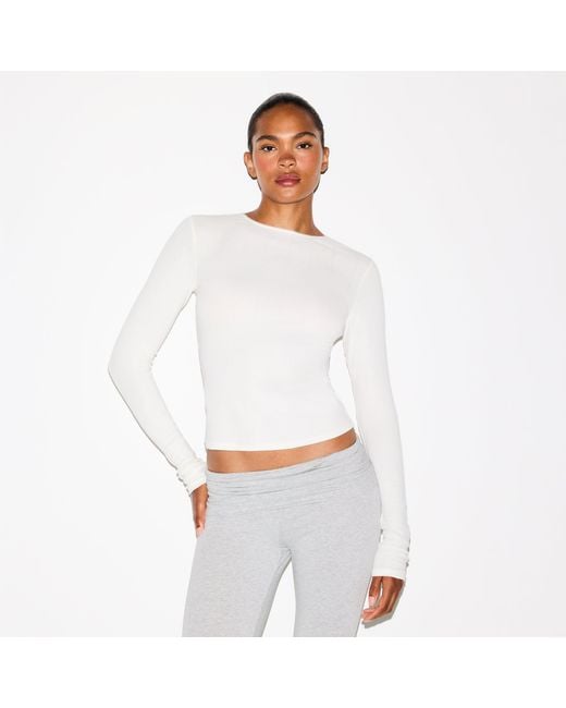 Skims White Long Sleeve Top
