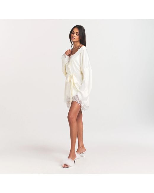 Skims White Lace Robe