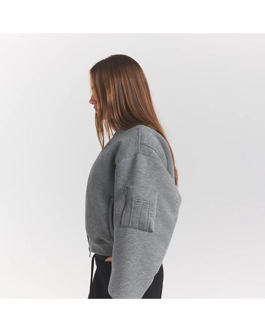 Skims Gray Reversible Bomber Jacket