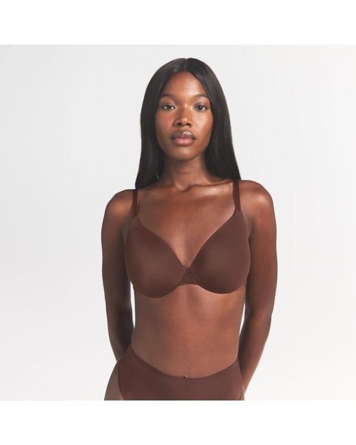 Skims Brown Seamless Underwire Full Coverage Bra