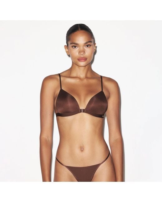 Skims Brown Triangle Front Close Super Push-Up Bra