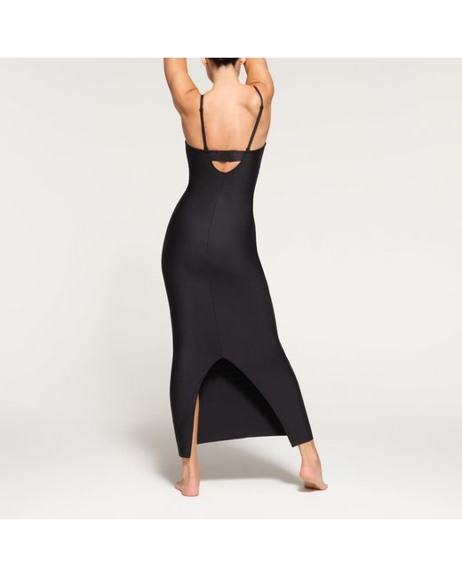 Skims Black Body Underwire Maxi Slip Dress