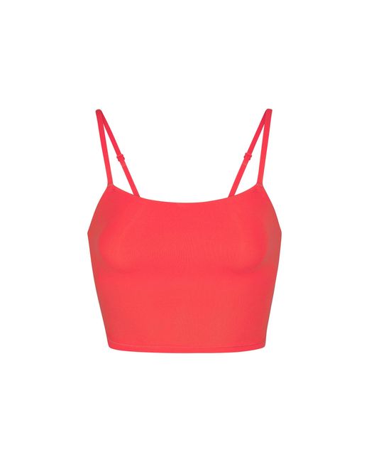 Skims Red Cropped Cami Top