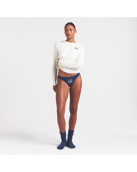 Skims Pink Cotton Jersey Olympic Thong 3-Pack