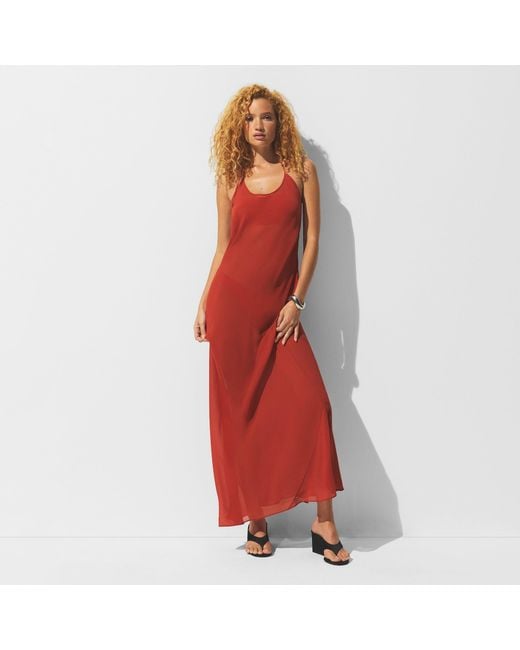 Skims Red Long Halter Dress