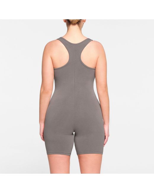 Skims Gray Mid Thigh Onesie (bodysuit)