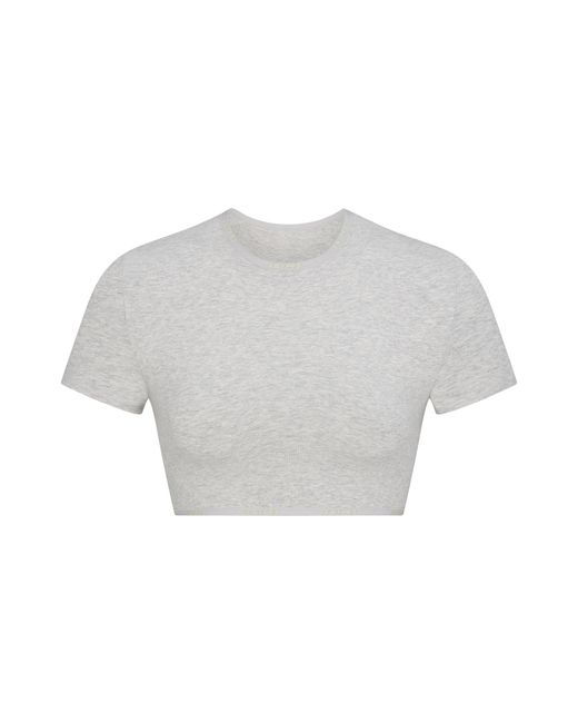 Skims Gray Super Cropped T-shirt