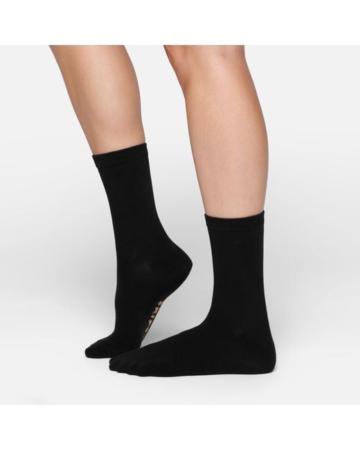 Skims Black Everyday Crew Socks