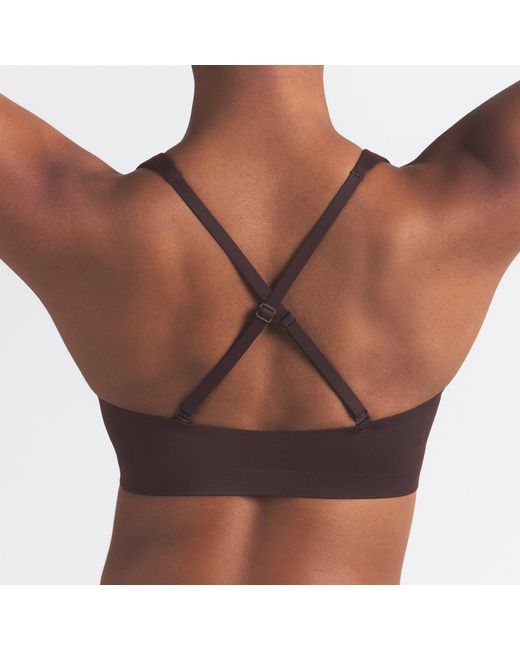 Skims Brown V-Neck Bra