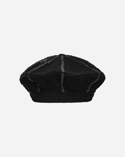 SSU Black Ursa Leather Lace Bakerboy Cap