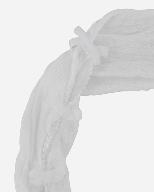 Nodress White S Velvet Bow Lace Oversleeves