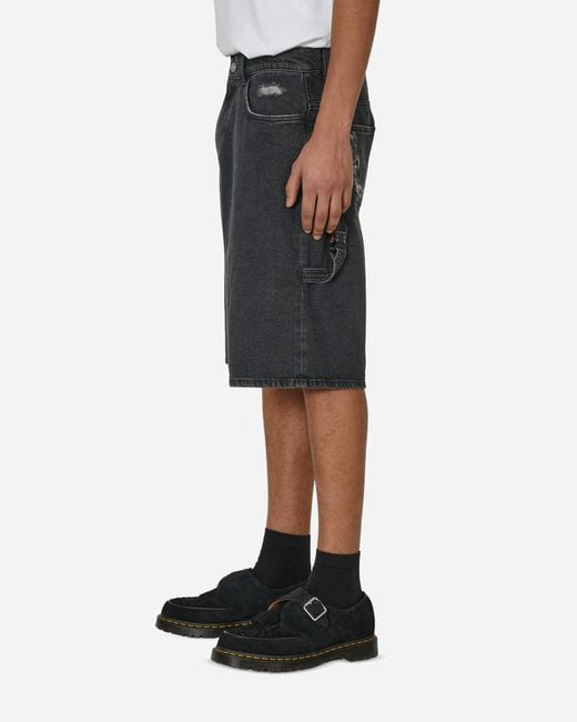 1017 ALYX 9SM Black Distressed Carpenter Shorts Washed for men