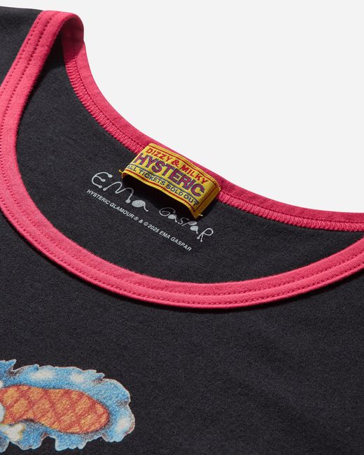 Hysteric Glamour Black Women S Ema / Lazy Mushroom Tiny T-shirt