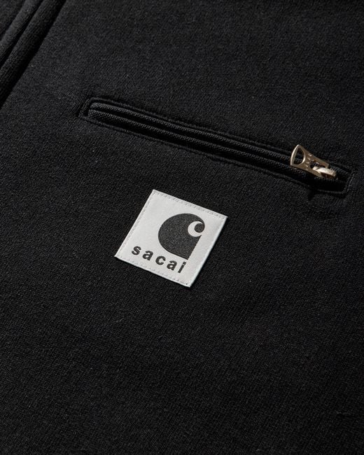 Sacai Black Carhartt Wip Cotton Jersey Hoodie for men