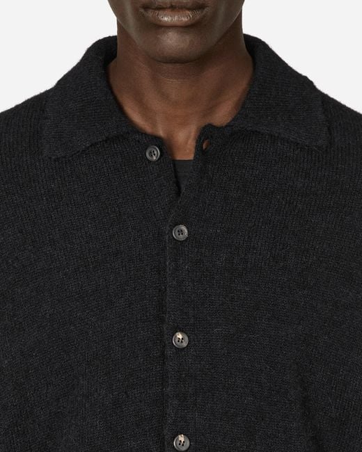 Our Legacy Black Fuzzy Alpaca Evening Polo for men