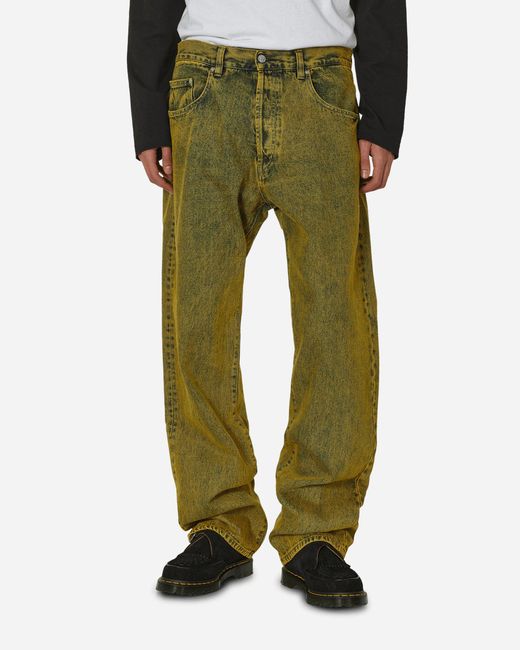 Aries Green Acid Wash Batten Jeans for men