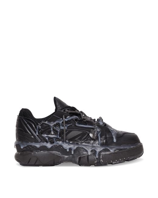   FUSION ブラック M Maison Margiela Fusion Leather And Mesh Trainers in Black for Men