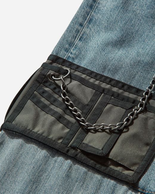 Martine Rose Blue Wallet Jeans Patchwork Wash for men