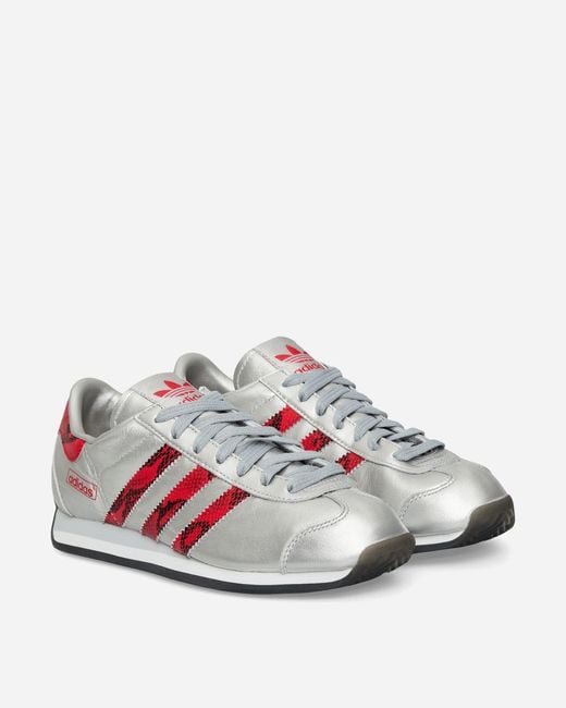 Adidas White Country Japan Sneakers Silver Metallic / Better Scarlet for men