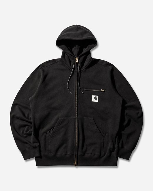 Sacai Black Carhartt Wip Cotton Jersey Hoodie for men