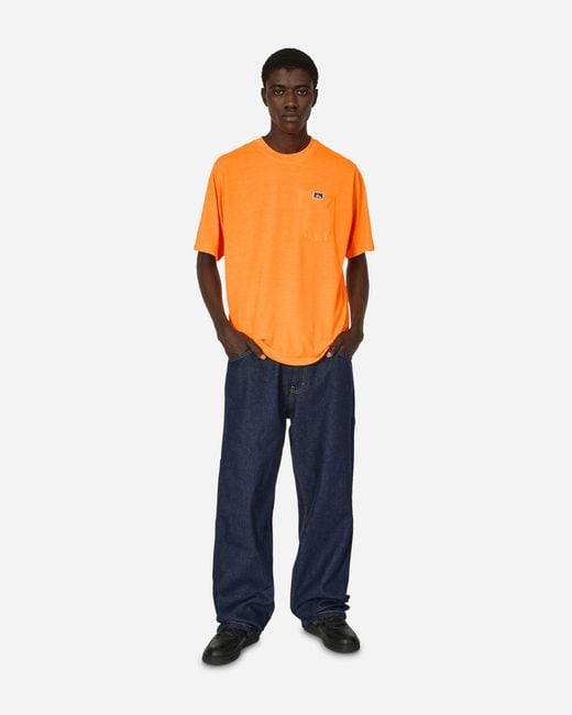 Ben Davis Work Clothes Orange Heavy Duty Classic Label Pocket T-Shirt for men