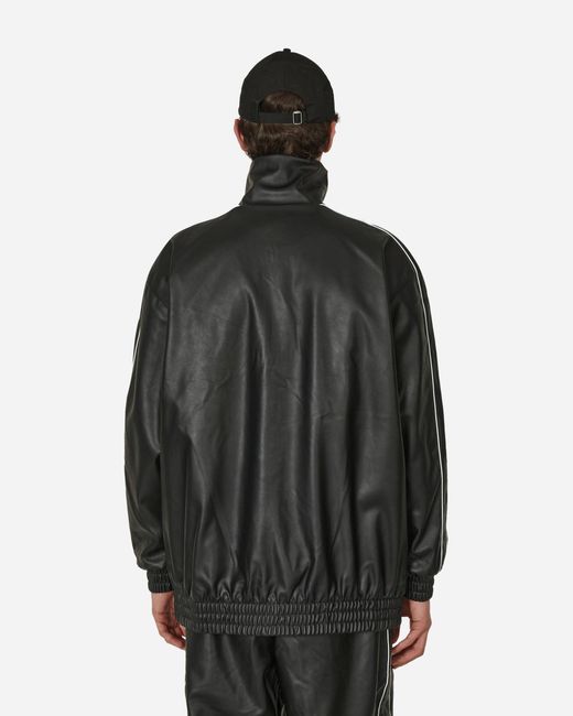 PUMA Black Oversized Pleather Track Jacket for men