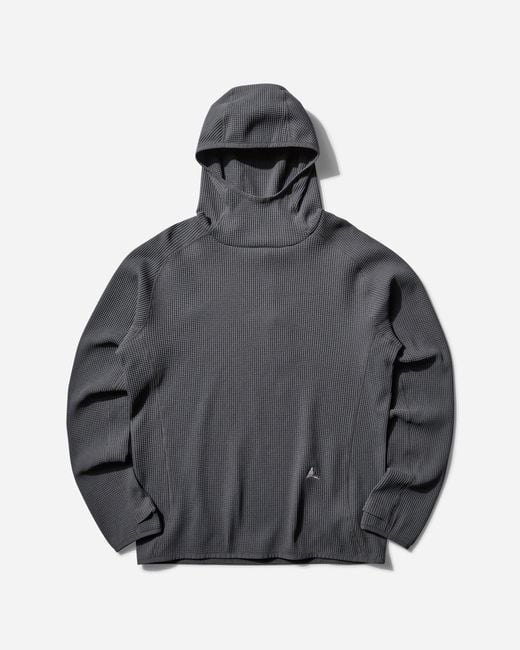 Roa Gray Thermal Waffle Hoodie Asphalt for men