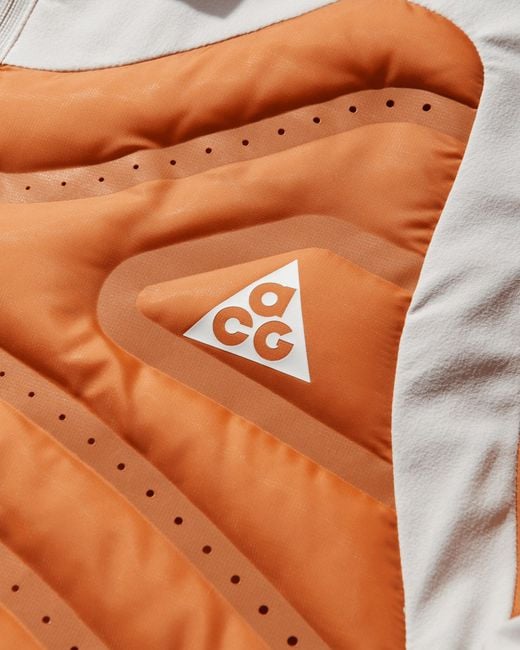 Nike Women S Acg Lava Loft Therma-fit Trail Running Jacket Safety Orange / Light Orewood Brown