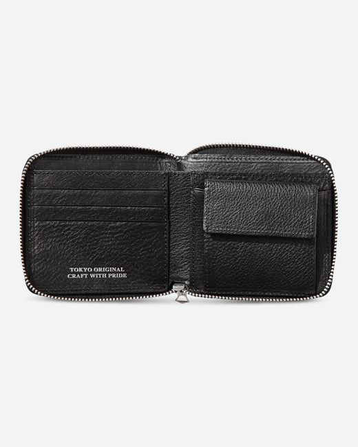 Neighborhood Black Leather Wallet for men